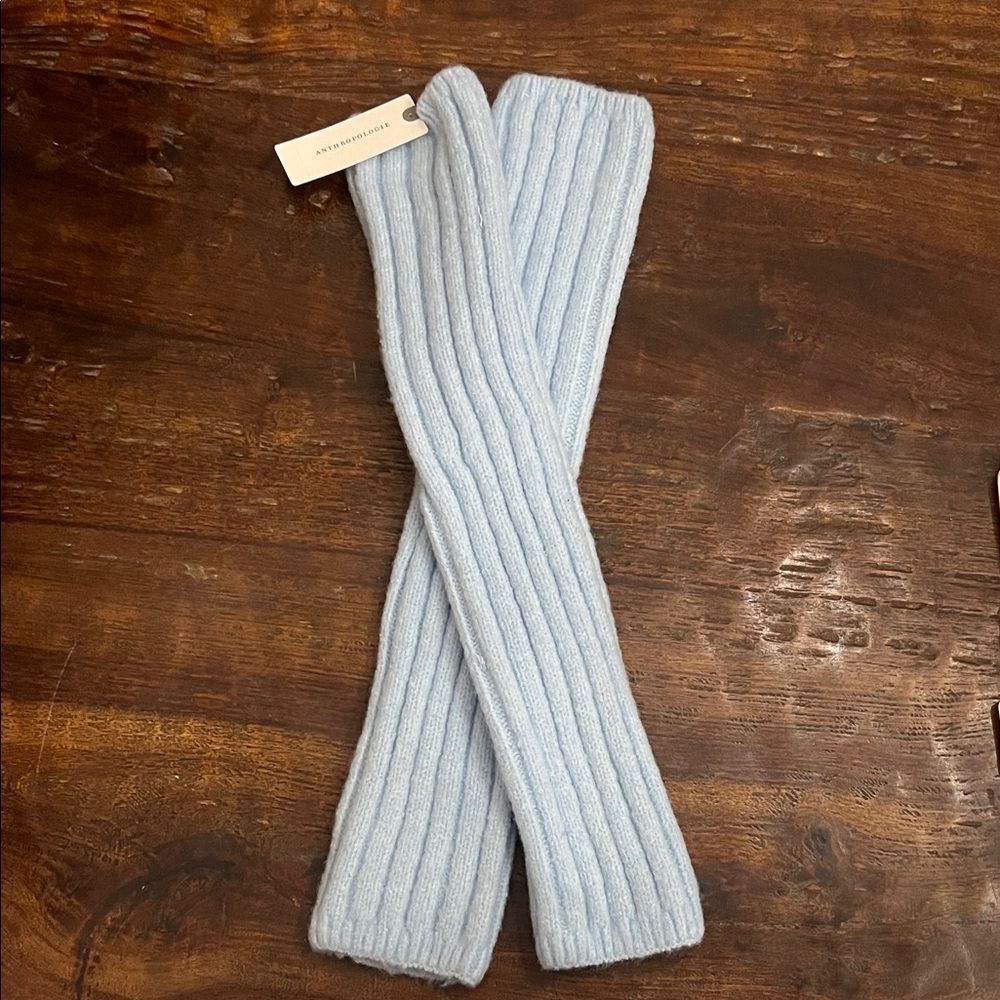 Anthropologie Soft Blue Knit arm warmers